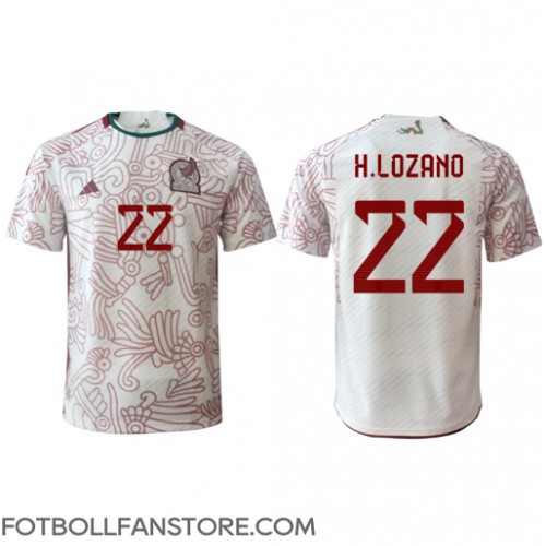 Mexiko Hirving Lozano #22 Borta matchtröja VM 2022 Kortärmad Billigt